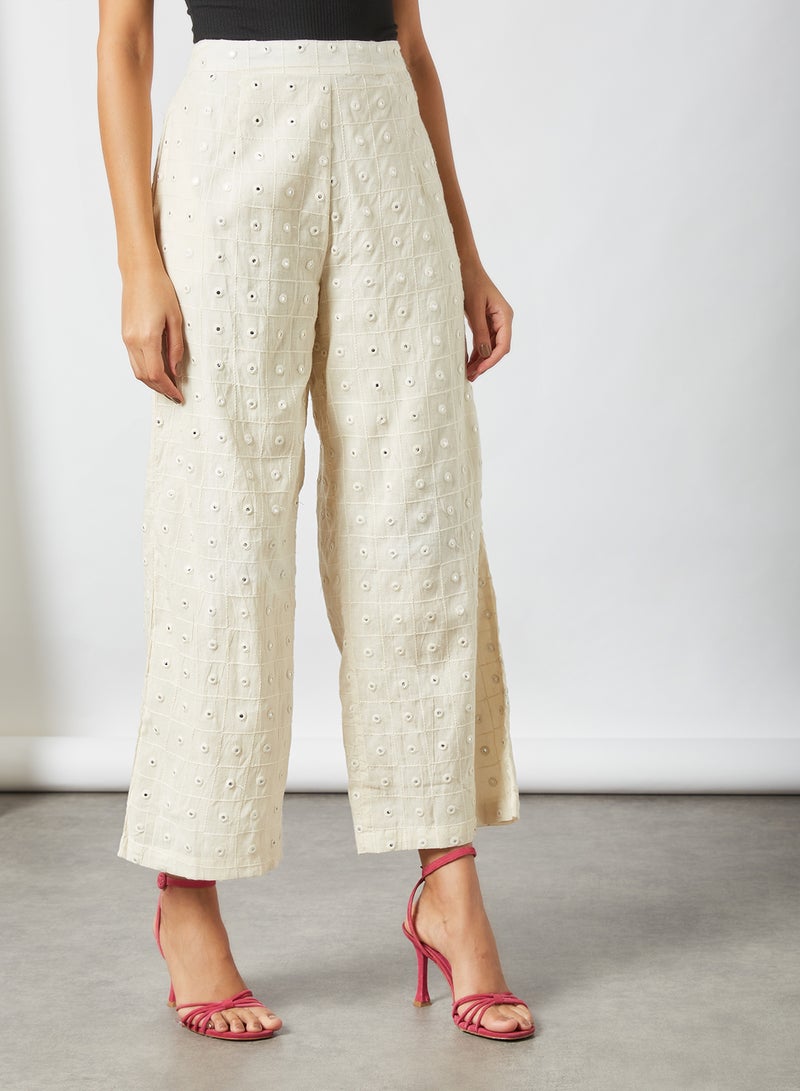 Mirror Work Palazzo Pants Off White - v1629964811/N47568540V_1