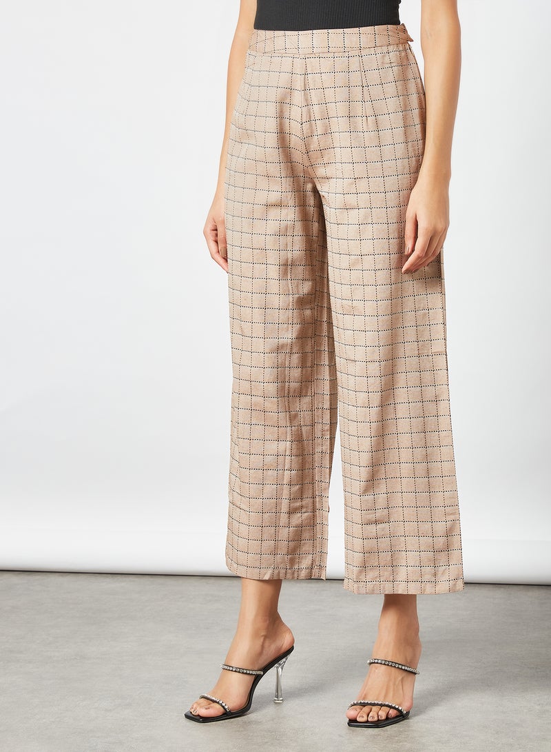 AKS - Geometric Print Kurta and Pants Set Green/Beige - Image 1