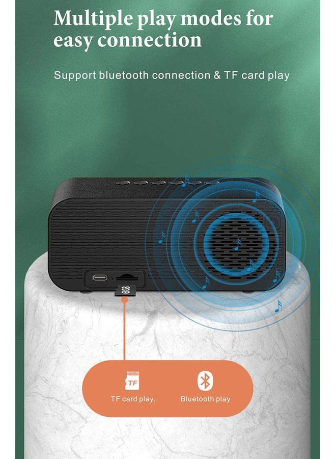 Arabest - Alarm Clock With Bluetooth Music Player Black 14.2x 6 x4.5cm - Image 1