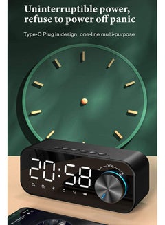 Arabest Alarm Clock With Bluetooth Music Player Black 14.2x 6 x4.5cm  - Image 3
