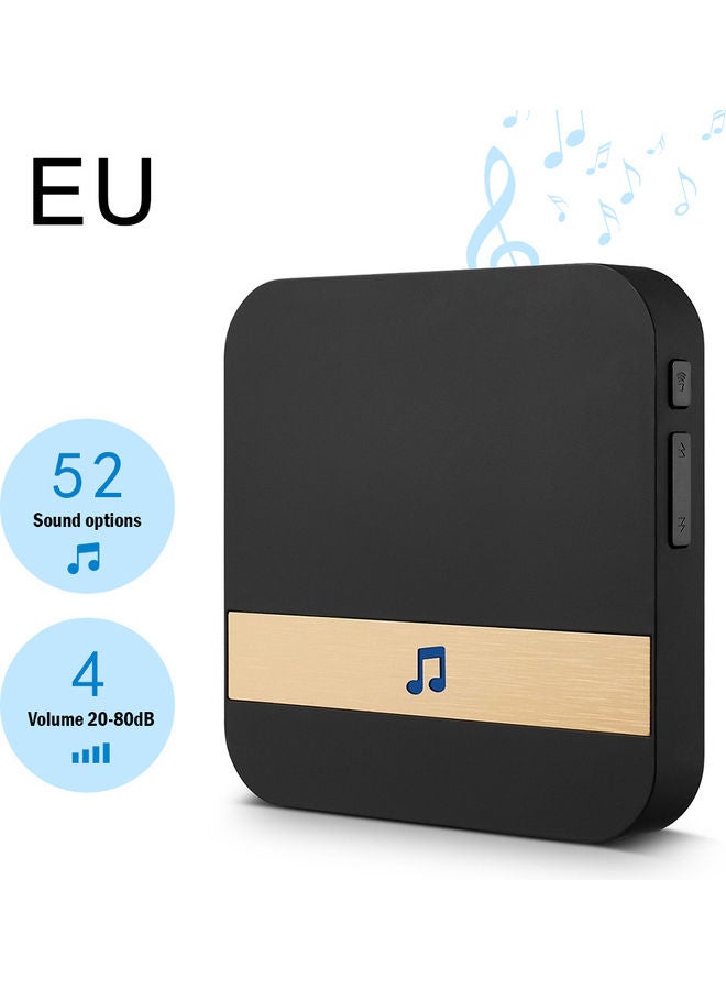 52-Melodies Wirelessly Doorbell Chime Home Ding-Dong Alarm Black 9.5 x 7.00 x 9.50cm - Image 3