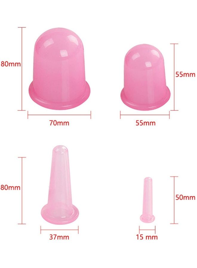طقم أكواب تدليك الجسم من السيليكون مكون من 4 قطع - Image 2