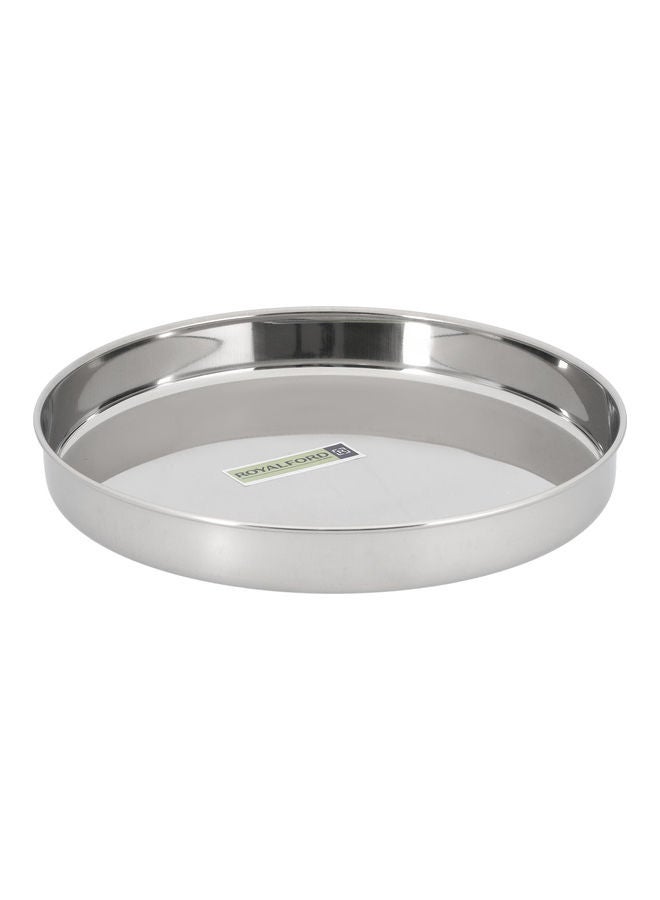 Royalford Khumcha Rounded Thali Silver 28cm  - Image 1