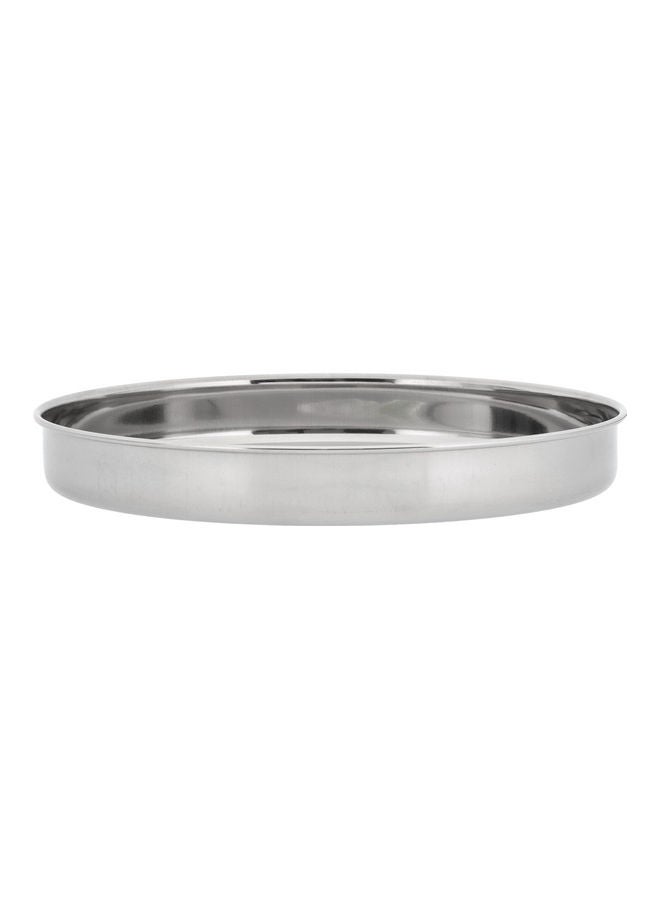 Royalford Khumcha Rounded Thali Silver 28cm  - Image 2