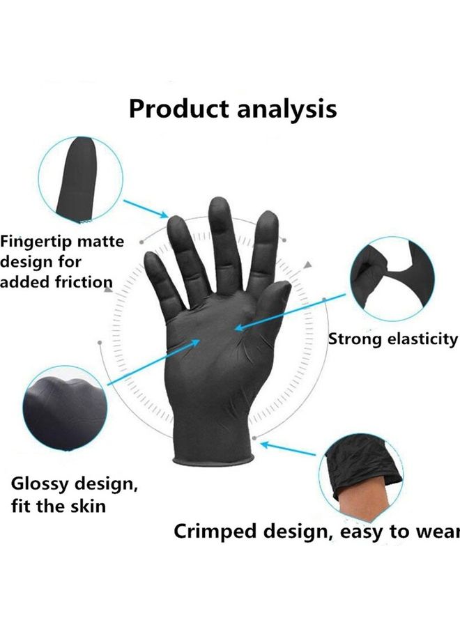 Pair Of 50 Disposable Nitrile Gloves Black - Image 4