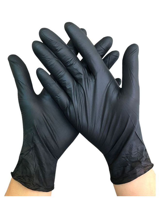 Pair Of 50 Disposable Nitrile Gloves Black - Image 1