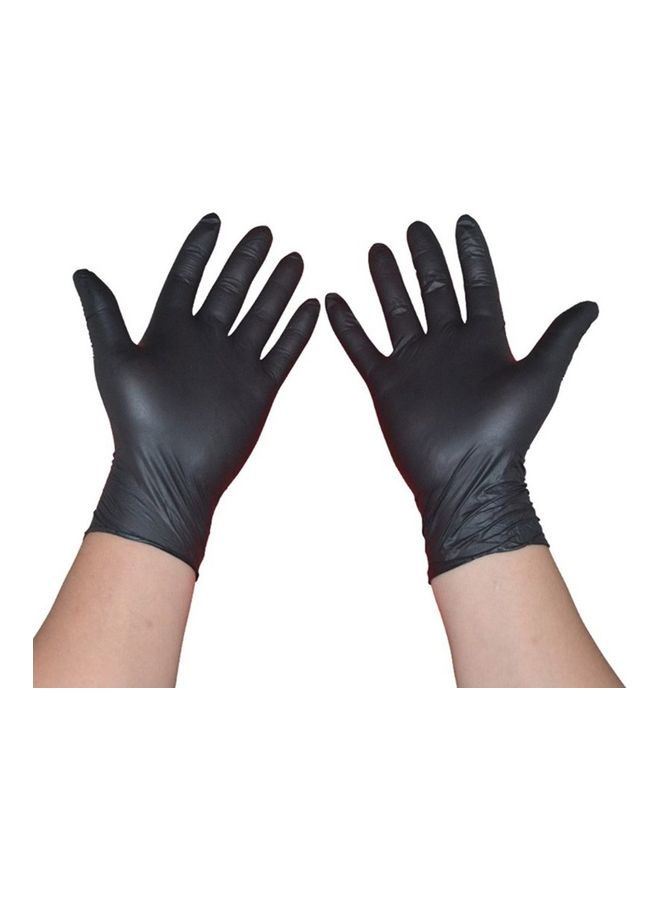 Pair Of 50 Disposable Nitrile Gloves Black - Image 1