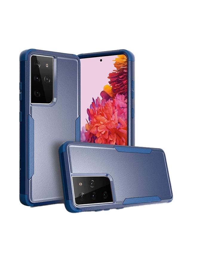 بورتوني غطاء حماية متين مضاد للصدمات لهاتف سامسونج جالاكسي S21 ألترا مقاس 6.8 بوصات أزرق - Image 3