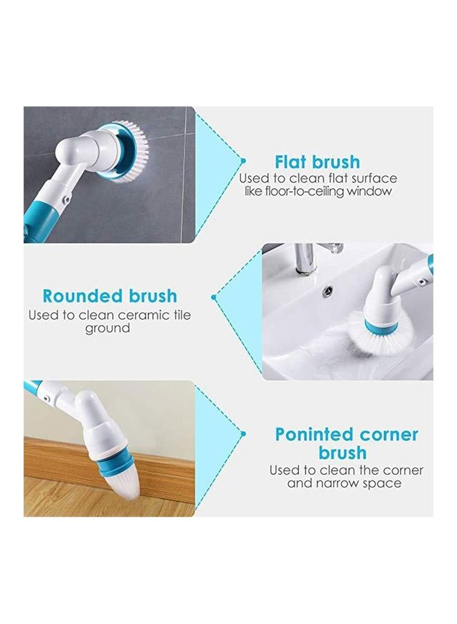 Electric Long Handle Turbo Scrub Spin Household Cleaning Brush White 55 X 8.5 X 22.5cm - Image 4