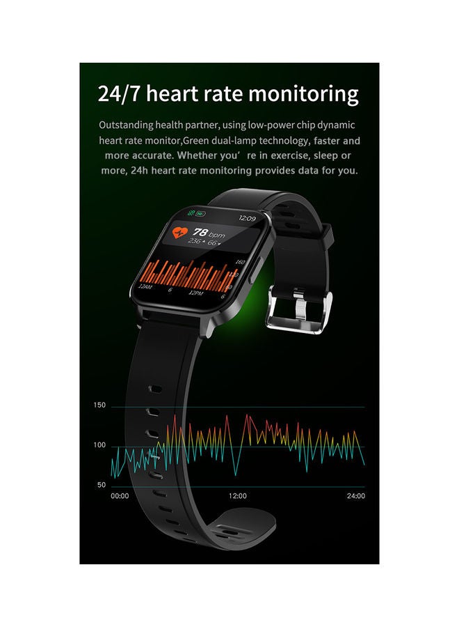 1.7-inch Smart Sports Watch Black - Image 2