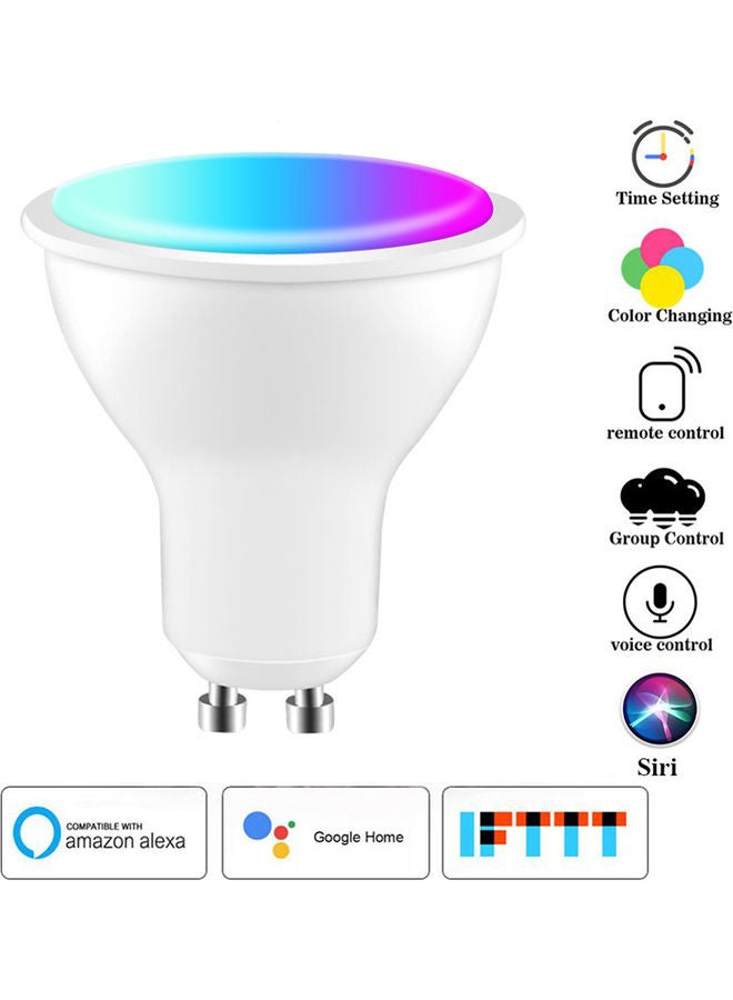 مصباح LED ذكي متغير اللون يعمل بالواي فاي أبيض 10X10.00X10.00سم - Image 1