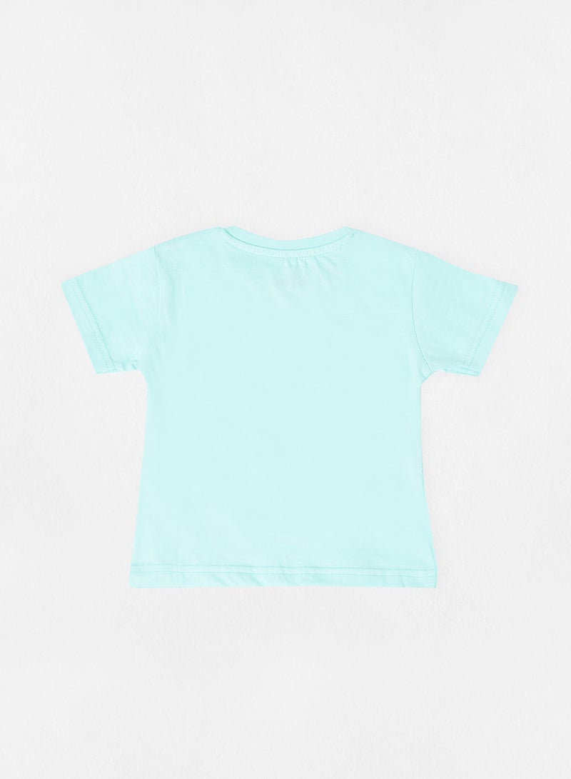Zarafa - Graphic Printed Crew Neck T-Shirt Sea Green - Image 1
