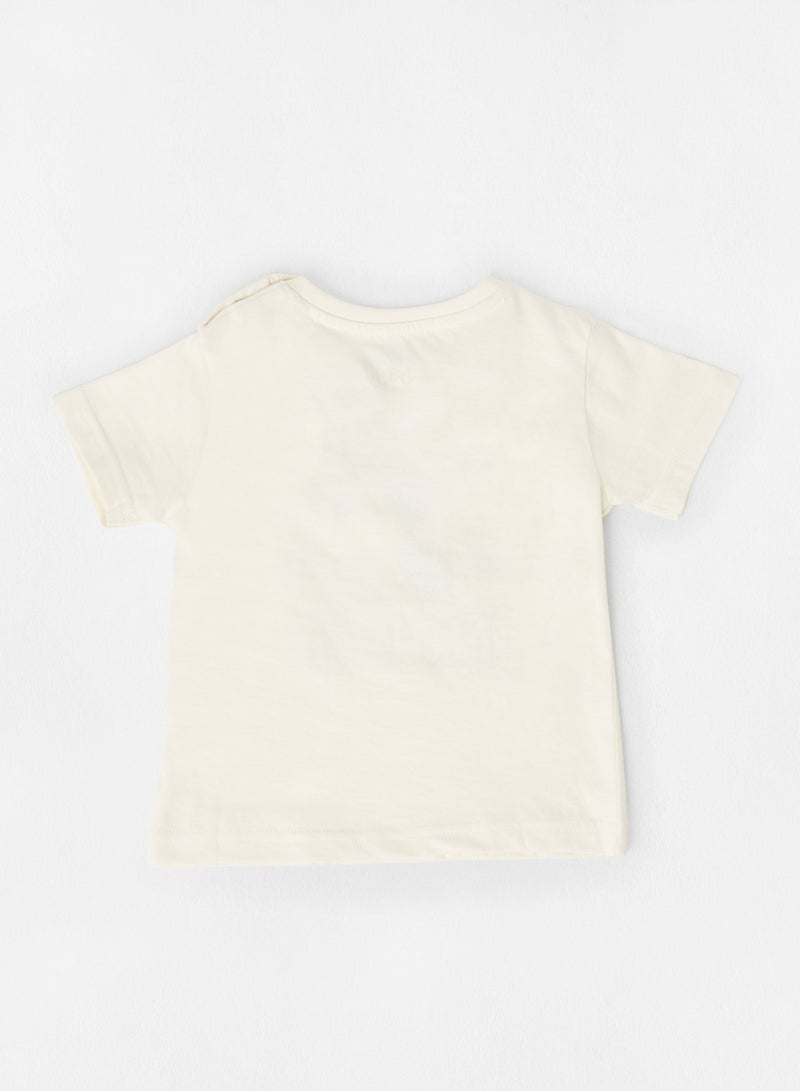 Zarafa Graphic Printed Crew Neck T-Shirt White/Red/Blue - Image 2