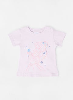 Zarafa Graphic Printed Crew Neck T-Shirt Lilac/Pink  - Image 1