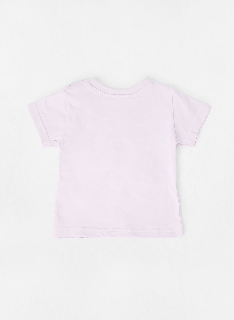 Zarafa Graphic Printed Crew Neck T-Shirt Lilac/Pink  - Image 2