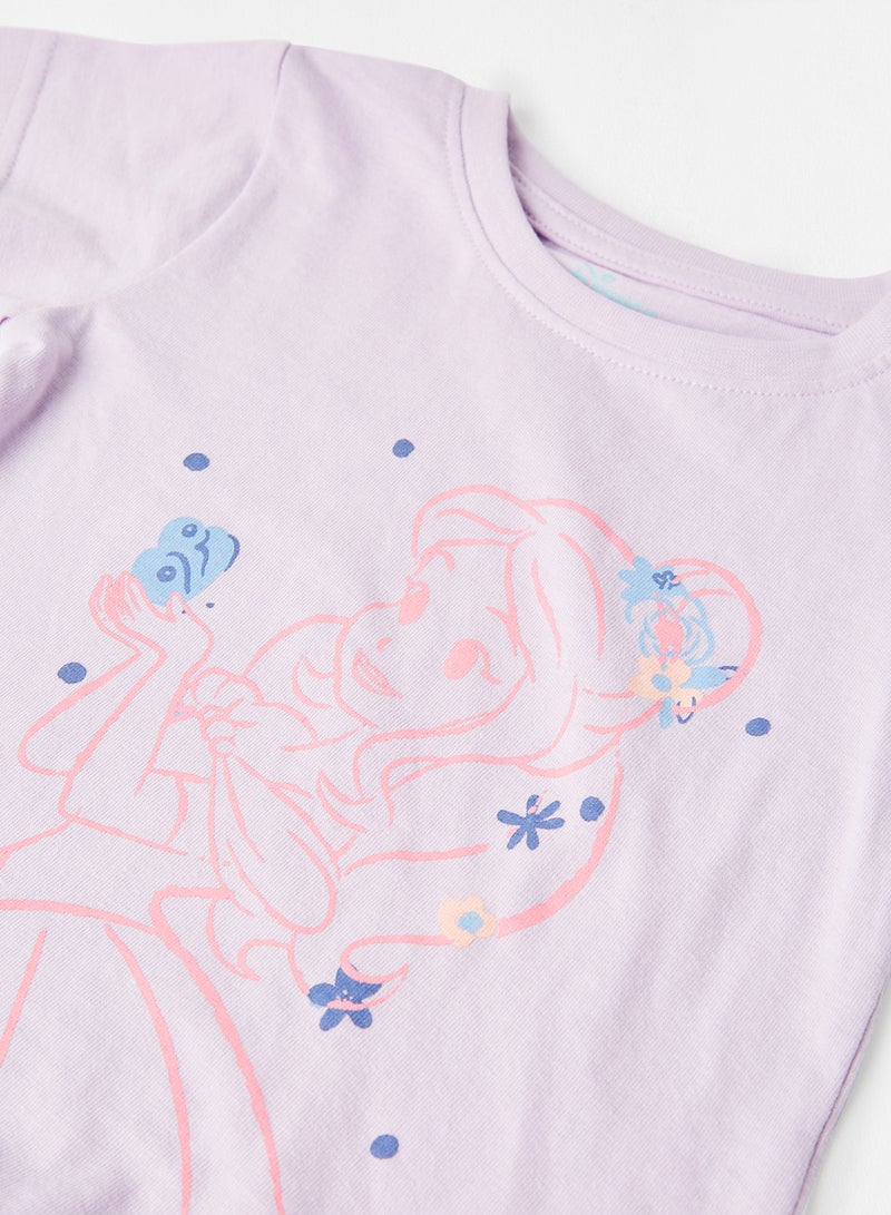 Zarafa Graphic Printed Crew Neck T-Shirt Lilac/Pink  - Image 3