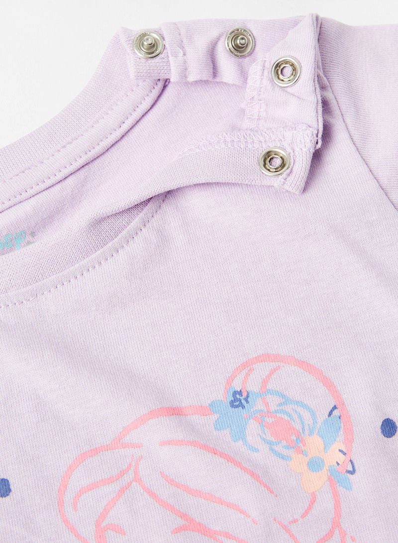 Zarafa Graphic Printed Crew Neck T-Shirt Lilac/Pink  - Image 4