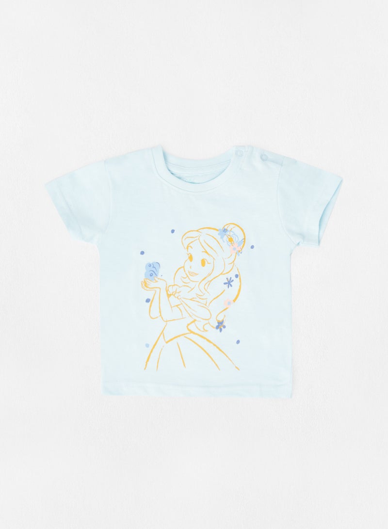 Zarafa Graphic Printed Crew Neck T-Shirt Blue/Yellow  - Image 1
