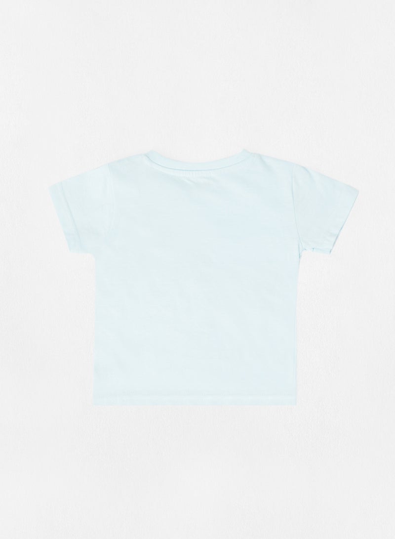 Zarafa Graphic Printed Crew Neck T-Shirt Blue/Yellow  - Image 2