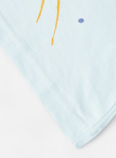 Zarafa Graphic Printed Crew Neck T-Shirt Blue/Yellow  - Image 4