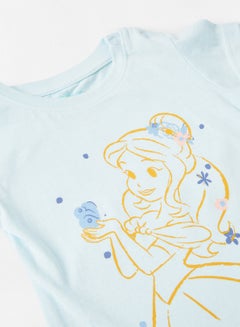 Zarafa Graphic Printed Crew Neck T-Shirt Blue/Yellow  - Image 3