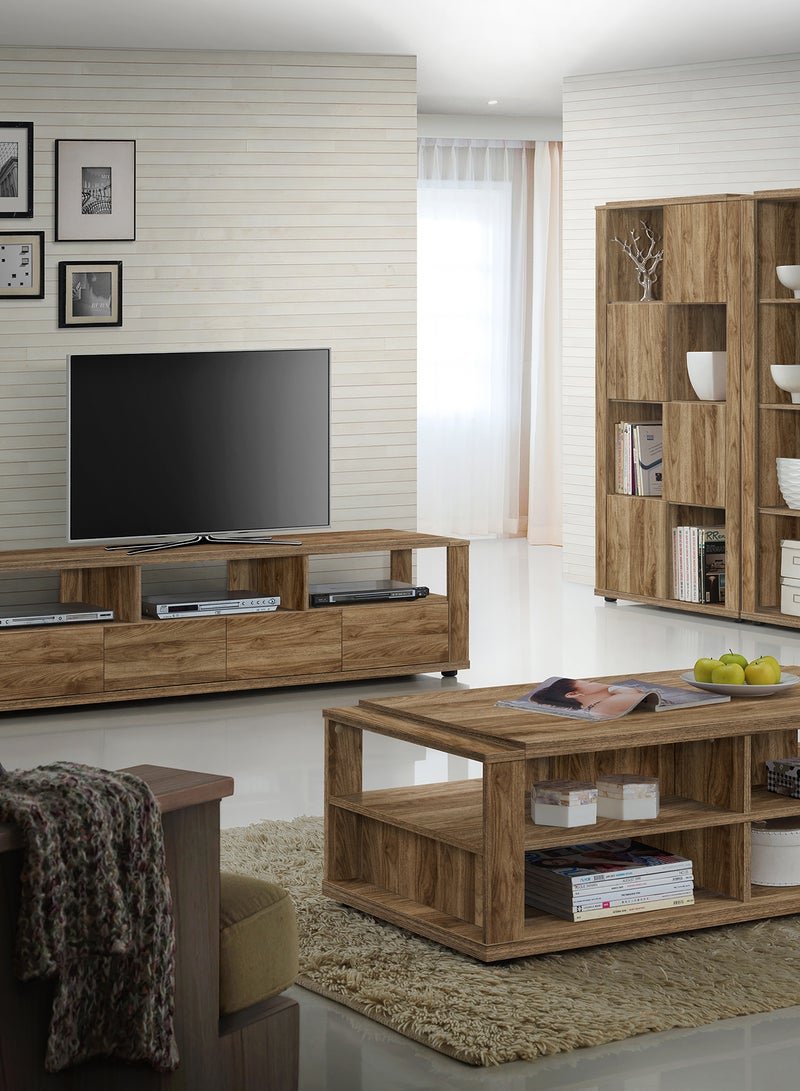 TV Table Stand - Ovia Monic Collection - Medium Walnut 1800 X 390 X 465 TV Unit Medium Walnut 1800 x 390 x 465cm
