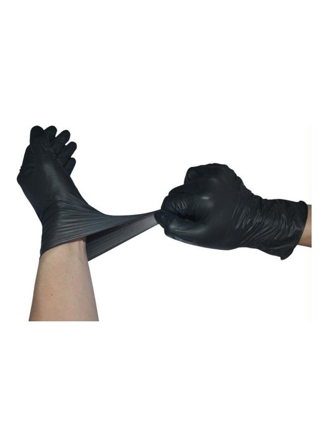 Pair Of 50 Disposable Nitrile Gloves Black  - Image 2