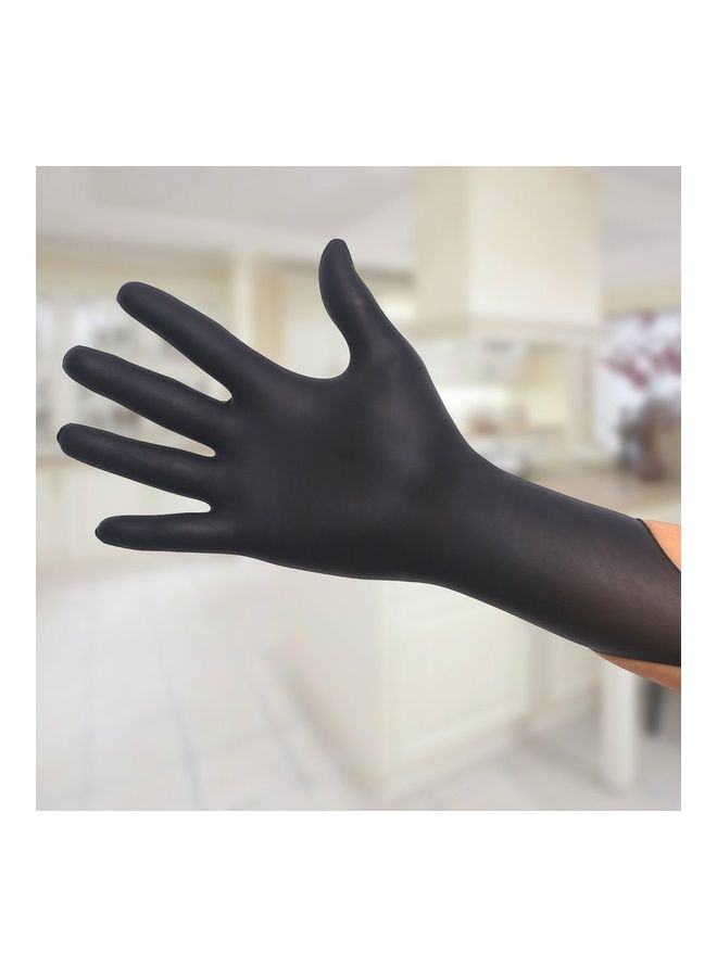 Pair Of 50 Disposable Nitrile Gloves Black  - Image 3