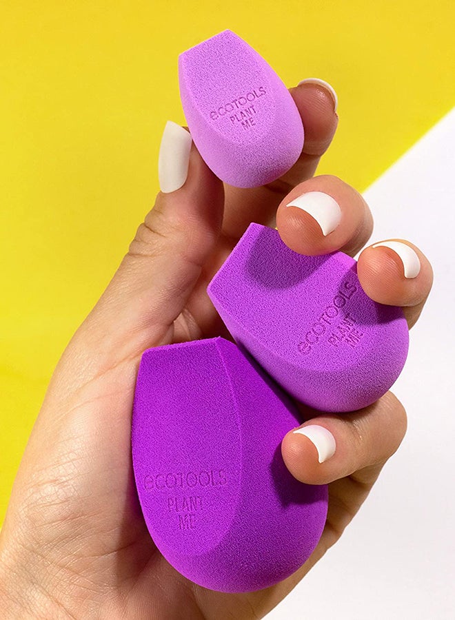 Eco Tools BioBlender Trio Makeup Sponge Purple  - Image 3