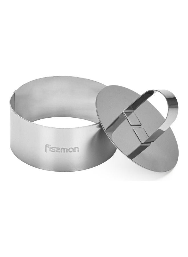 Fissman Stainless Steel Dessert Ring with Pusher Silver 10x4.5cm  - Image 1