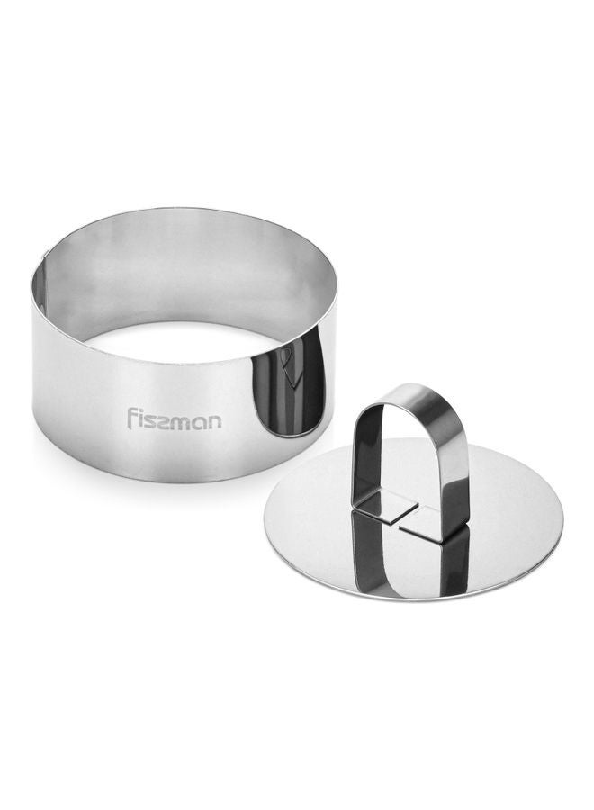Fissman Stainless Steel Dessert Ring with Pusher Silver 10x4.5cm  - Image 2