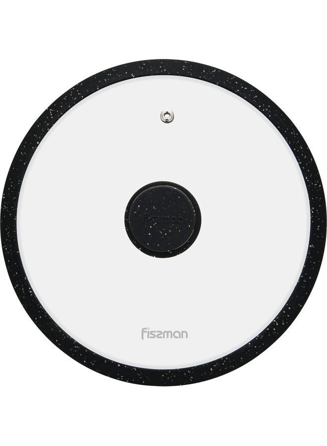 Fissman Lid Arcades With Marble Silicone Rim Black 26cm  - Image 2