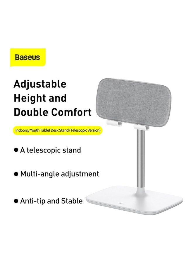 Baseus Tablet Stand Holder Desk Compatible for New iPad 9, iPad Mini-6, iPad Pro 12.9, iPad 7th Generation, iPad Mini Air, Samsung Galaxy Tab, iPhone 13 Pro/13 Pro Max/13/13 Mini-E-Reader White/Silver  - Image 2