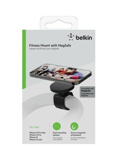 belkin Fitness Mount with MagSafe (for Gym Equipment, Magnetic Cellphone Mount Holder Handlebar Strap for Indoor Cycling, Treadmill, Spin Bike, Elliptical for iPhone 14, iPhone 13, iPhone 12 series) Black  - Image 3