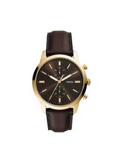FOSSIL Men's Fossil 44 mm Townsman Leather Watch - FS5774 - 46 mm - Brown  - Image 1