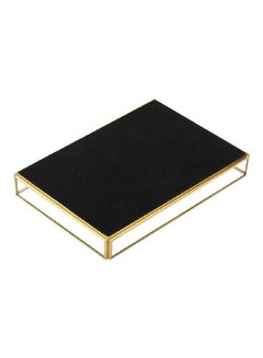 East Lady Metal And Glass Serving Tray Clear/Gold 25x18x4.5cm  - Image 4