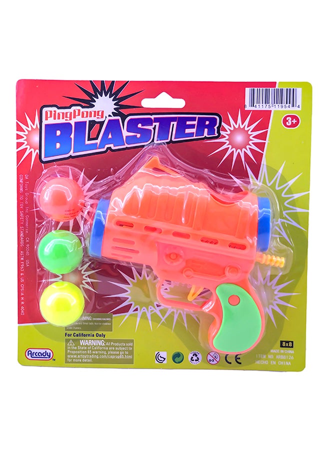 Ping Pong Toy Blaster Gun Play Set On Blister Card With BallS Assorted