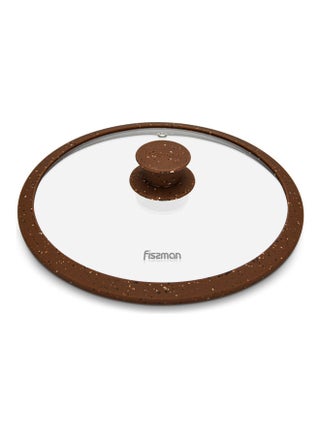 Glass Lid With Marble Silicone Rim Clear/Brown 24 x 6 x 24cm - v1629976900/N50479890A_1
