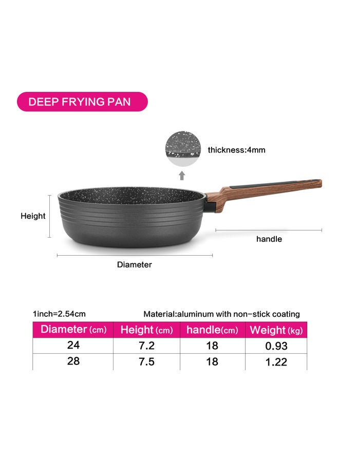 Fissman - Aluminum With Non-Stick Coating Deep Frying Pan Diamond Black/Brown 24x7.2cm - Image 1