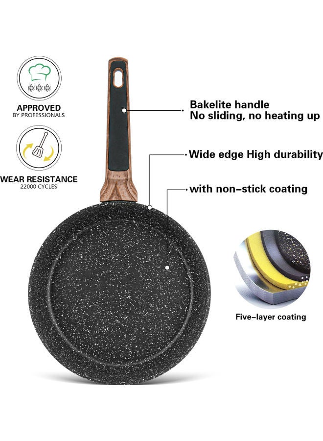 Fissman - Aluminum With Non-Stick Coating Deep Frying Pan Diamond Black/Brown 24x7.2cm - Image 1