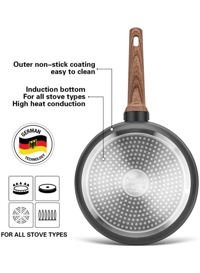 Fissman - Aluminum With Non-Stick Coating Deep Frying Pan Diamond Black/Brown 24x7.2cm - Image 1