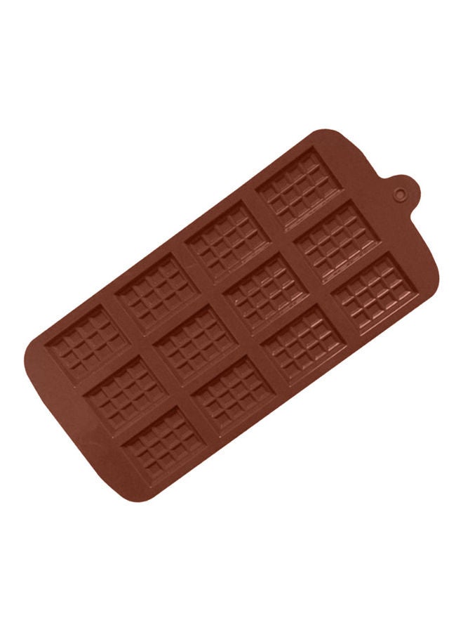12 Grids Silicone Chocolate Cake Pudding Mold Kitchen Baking DIY Tools Accessory Brown 22.6X10.5X0.5cm  - Image 1