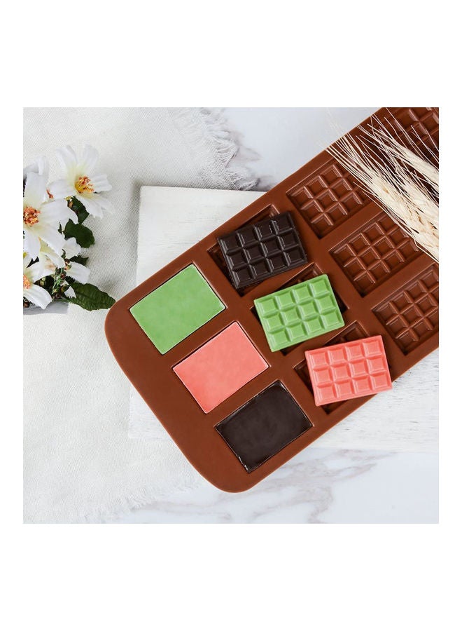 12 Grids Silicone Chocolate Cake Pudding Mold Kitchen Baking DIY Tools Accessory Brown 22.6X10.5X0.5cm  - Image 3