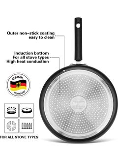 Reina Series Aluminum Deep Frying Pan With Non-Stick Coating And Induction Bottom Black 24cm - v1629979168/N50479800A_6