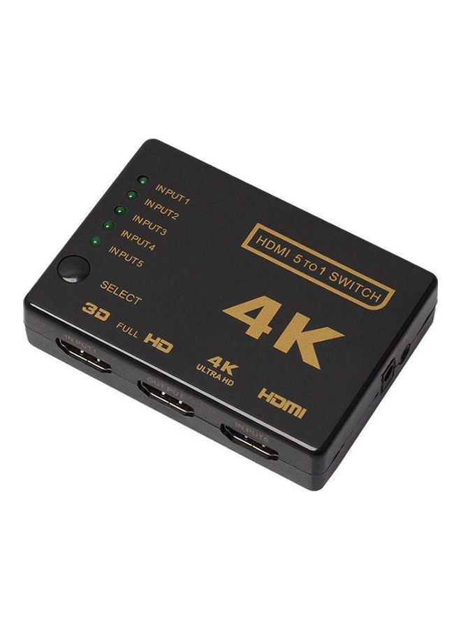 Generic - Hdmi Switch 5X1 Support Hdcp 1080P 5 In 1 Out Hdmi Switcher 4K Intelligent 5 Port 4K Hdmi Auto Switcher Box Audio/Video Switcher Adapter Compatible With 4K Ultra Hd Resolution For Mac Pcs Xbox Tvs Black - Image 1