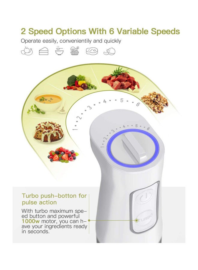 homgeek 5-in-1 Hand Blender 500.0 W XX-32275UK White  - Image 3