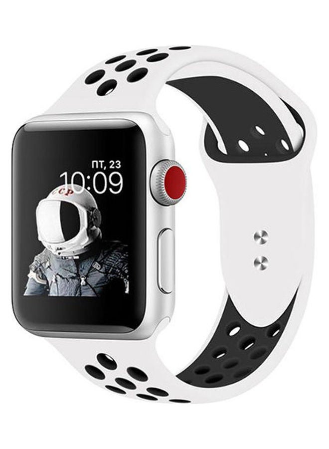 PROMATE Dual Toned Breathable Sporty 38mm Apple Watch Band Small/Medium Size Oreo-42SM White  - Image 1