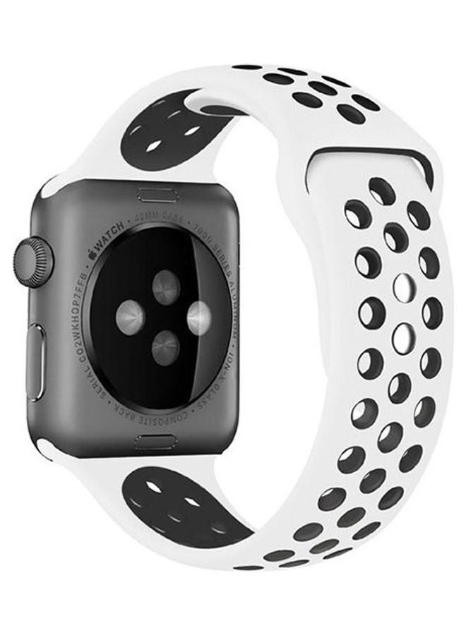 PROMATE Dual Toned Breathable Sporty 38mm Apple Watch Band Small/Medium Size Oreo-42SM White  - Image 2