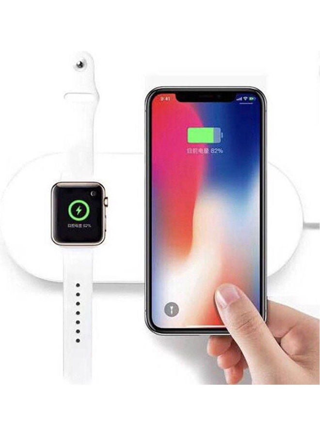 2 in 1 Mini Airpower Wireless Fast Charger for Smart watch & iPhone X Samsung White - Image 2
