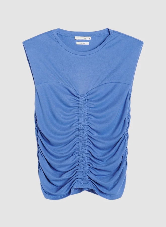 Reserved Ruched Top Blue